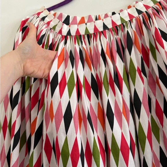 Pinup Couture Pinupgirl Clothing White Harlequin Skirt L - Picture 3 of 8